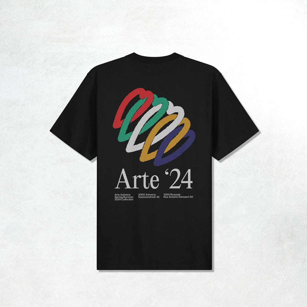 Arte Teo Back Heart T-shirt: Black (Main)