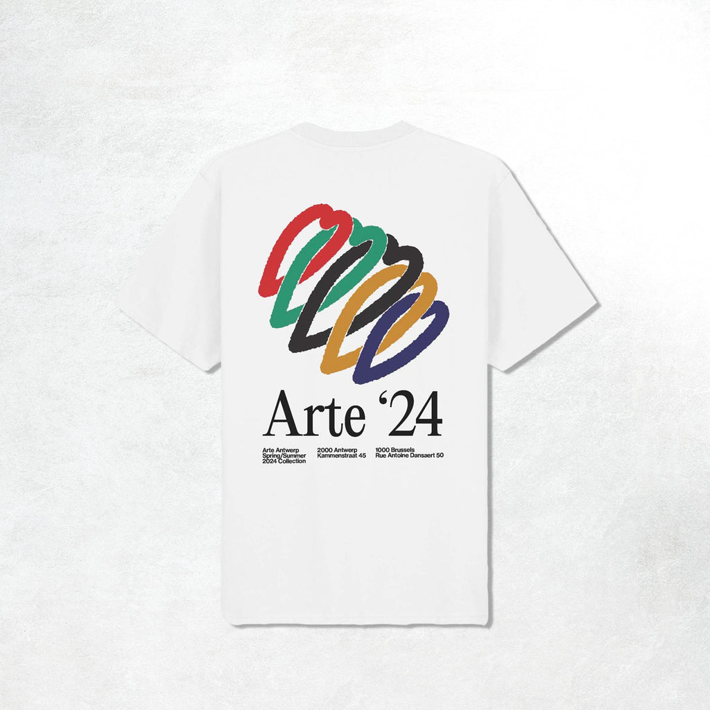 Arte Teo Back Hearts T-shirt: White (Main)