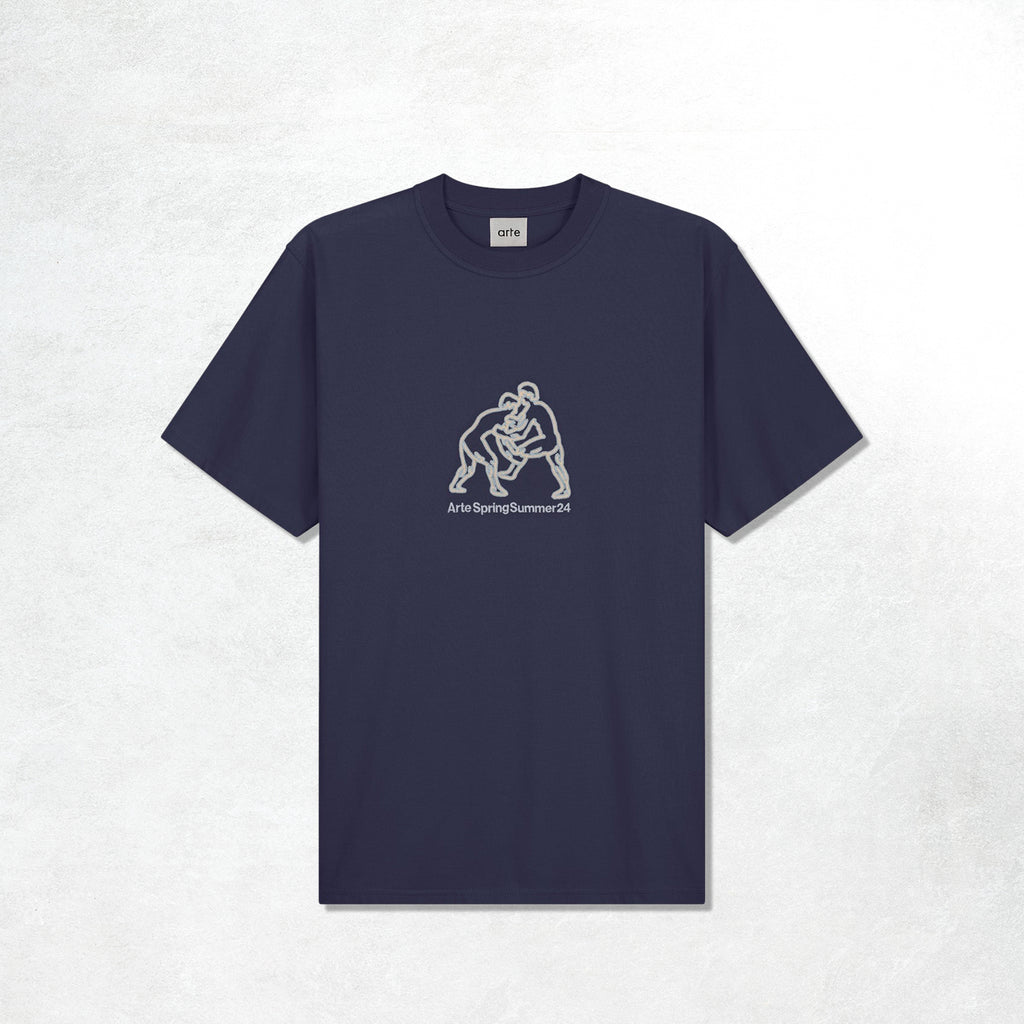 Arte Teo Fighter Front T-Shirt: Navy (Main)