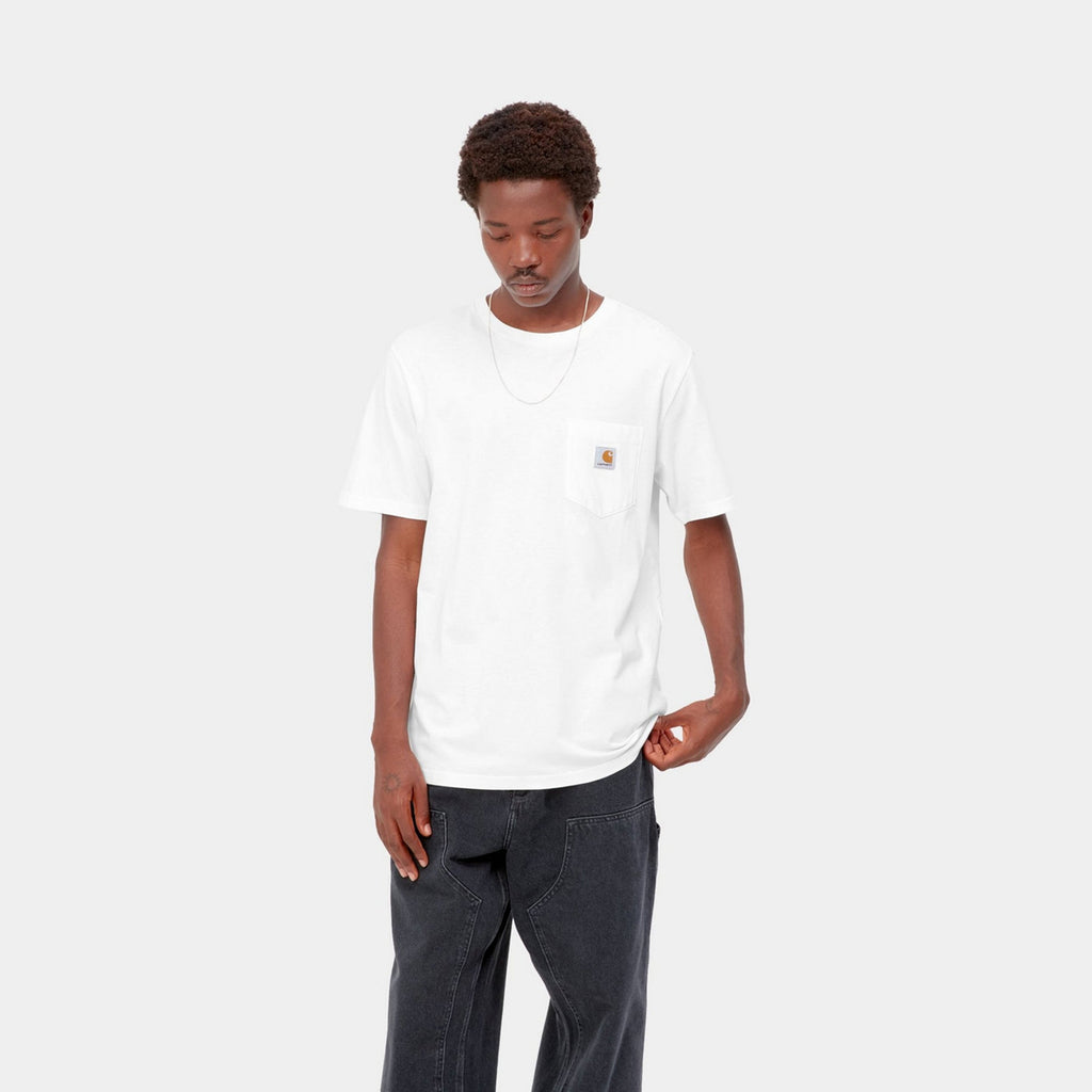 Carhartt WIP S/S Pocket T-Shirt: White_Model