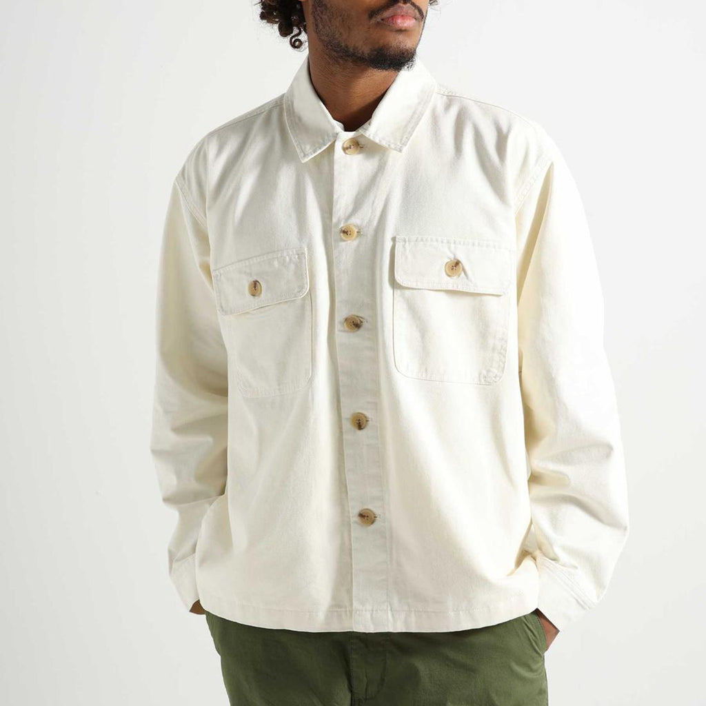 Obey Afternoon Shirt Jacket: Unbleached_1