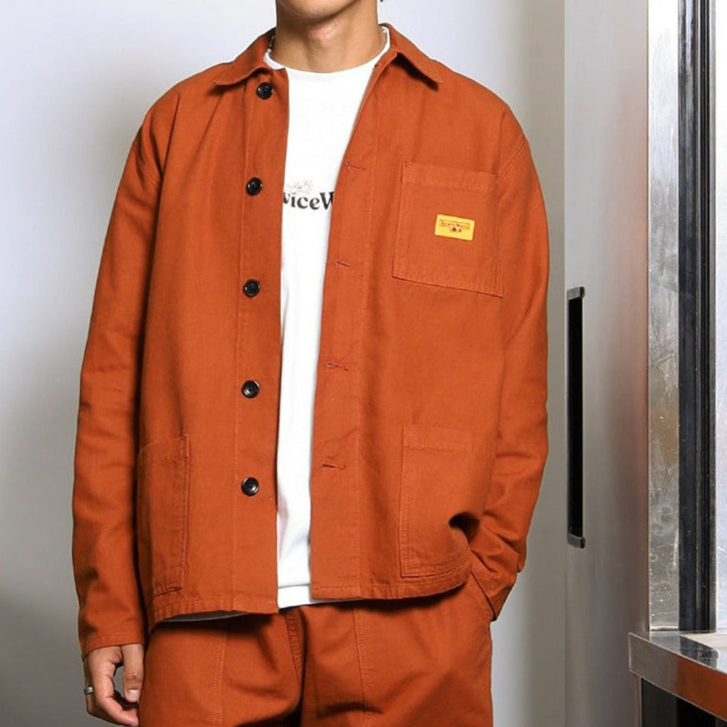 Service Works Canvas Coverall Jacket: Terracotta_6