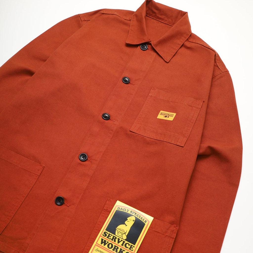 Service Works Canvas Coverall Jacket: Terracotta_1