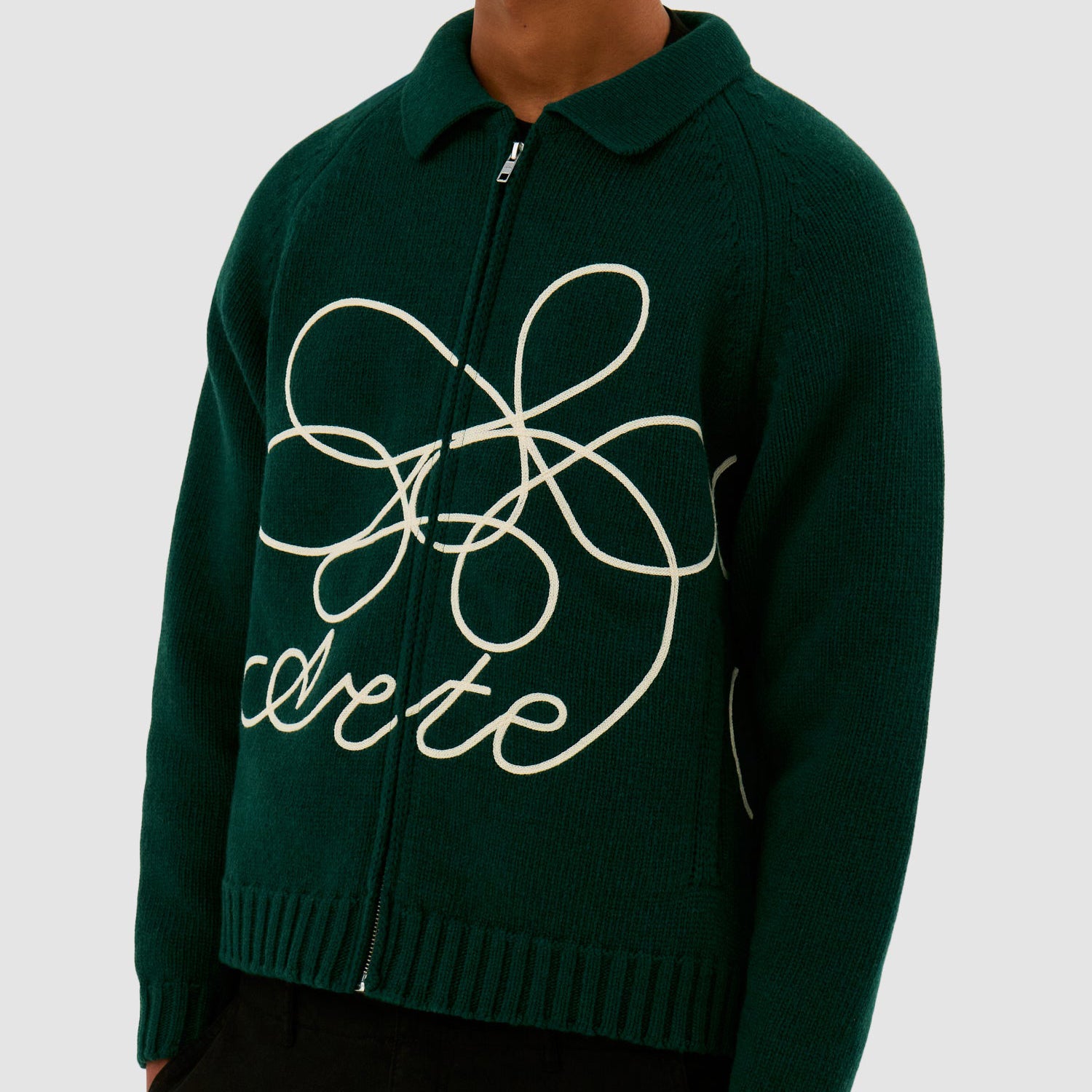 トップス arte antwerp FLOWER LOGO KNIT GREEN Arte Antwerp Flower Logo Knit: Green – The Union Project
