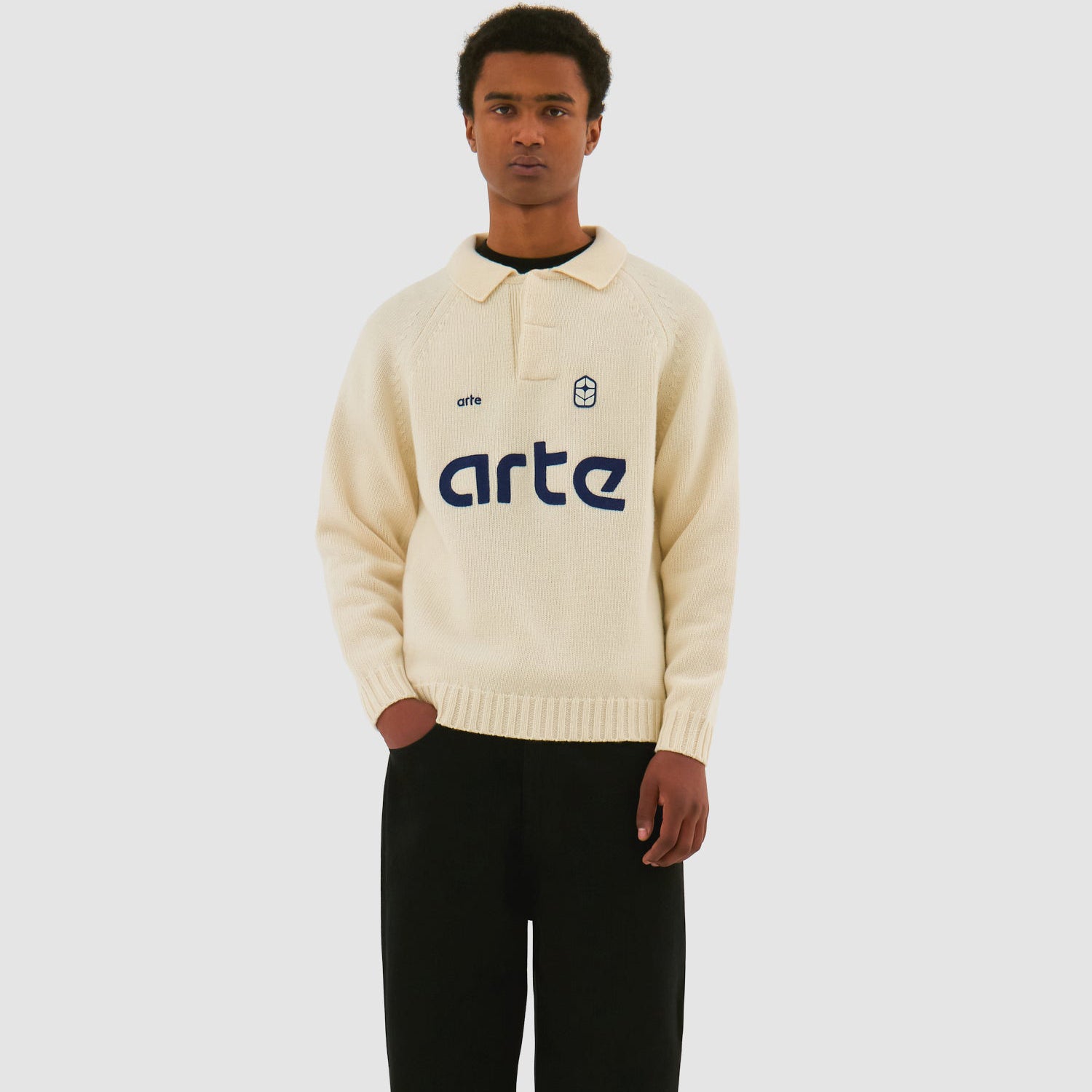 Arte Antwerp Footbal Knit ニット　アルテアントワープ Arte Antwerp Football Knit: Cream – The Union Project
