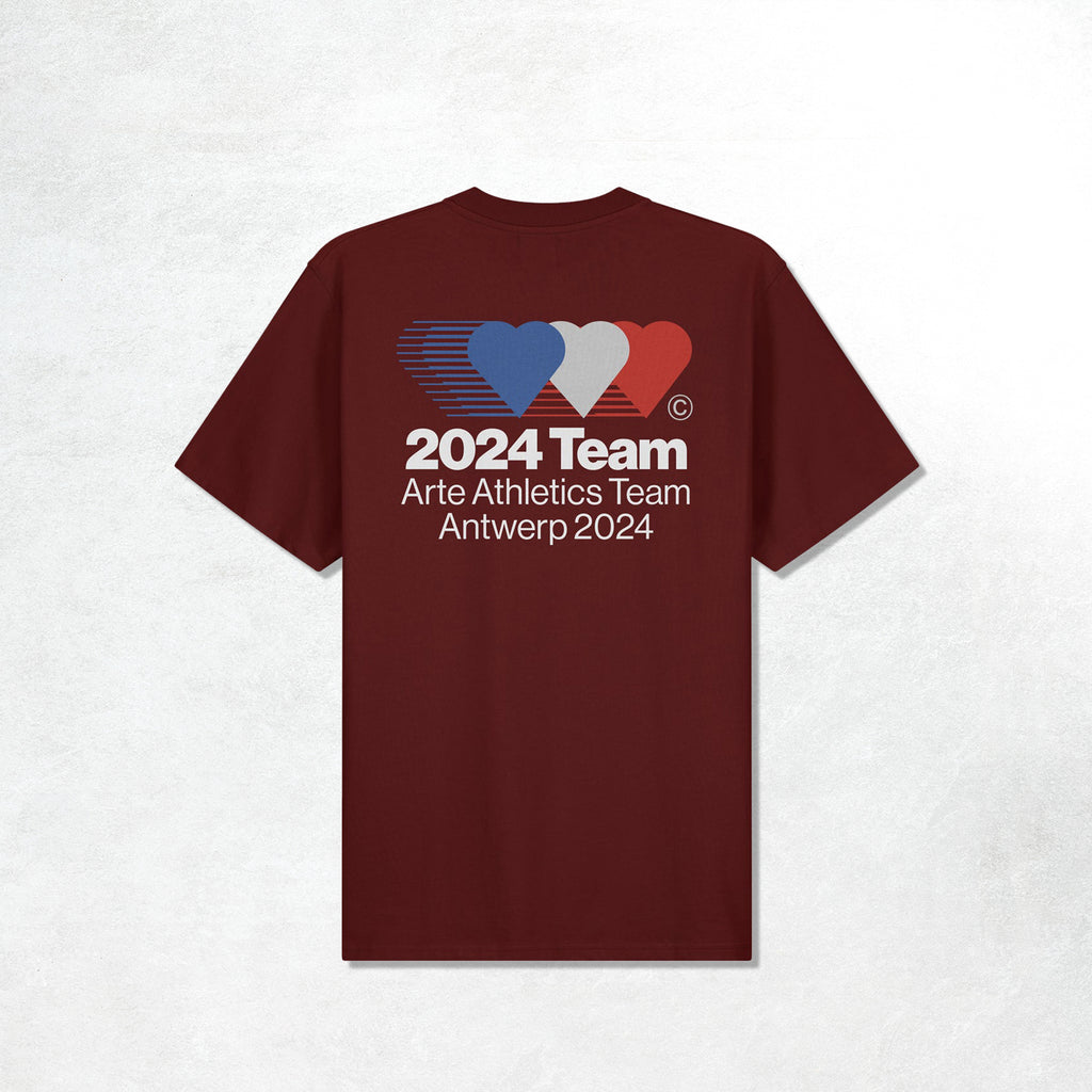 Arte Teo Back Team T-shirt: Bordeaux (Main)
