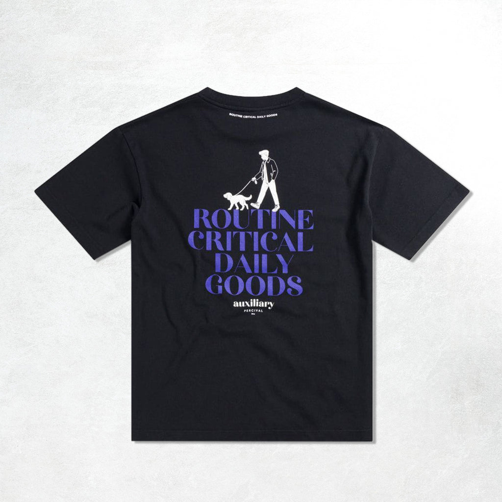 Bark and Stroll Oversized Auxiliary T Shirt | Organic Cotton | Black(Back)