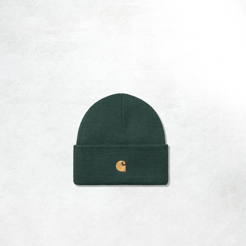 Carhartt WIP Chase Beanie: Discovery Green/Gold