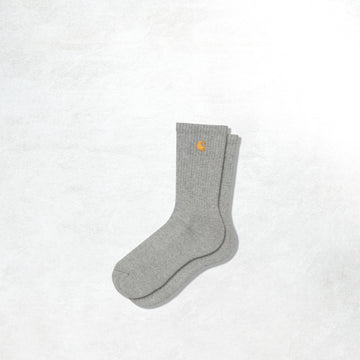 Carhartt WIP Chase Socks: Grey Heather/Gold