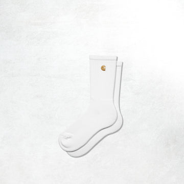 Carhartt WIP Chase Socks: White/Gold