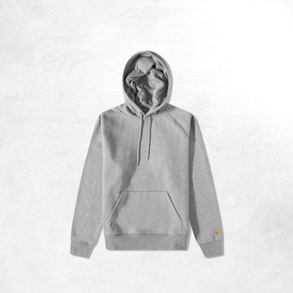 Carhartt WIP Hooded Chase Sweat: Grey Heather/Gold