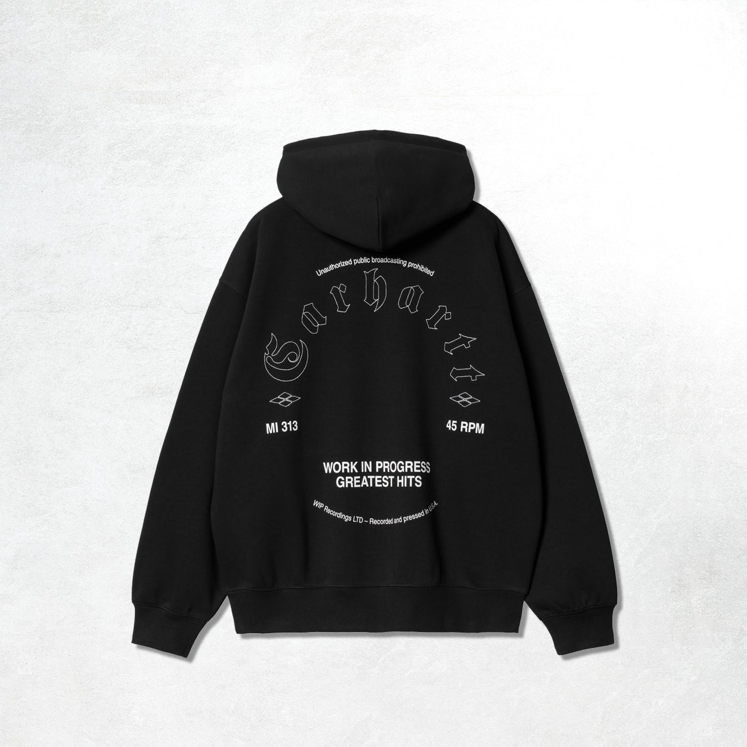 Carhartt WIP Hooded Greatest Hits Sweat: Black / White – The