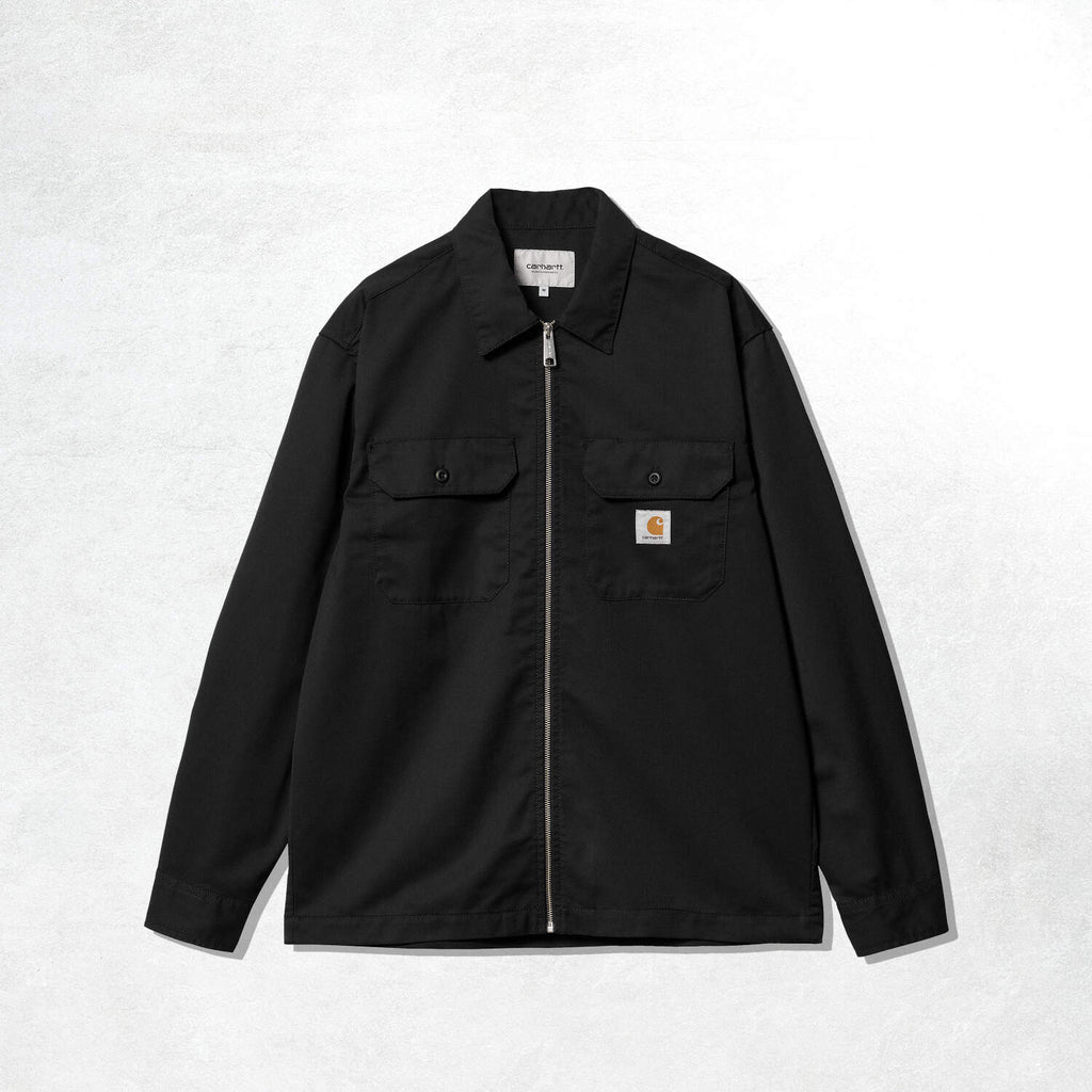 Carhartt WIP L/S Craft Zip Shirt: Black.1