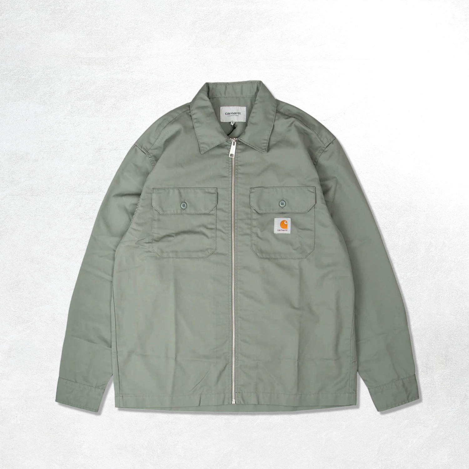 Carhartt WIP L/S Craft Zip Shirt: Smoke Green