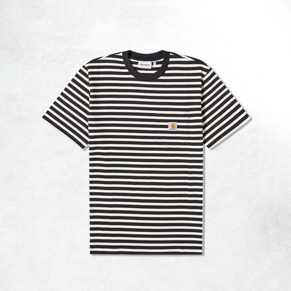 Carhartt WIP S/S Seidler Pocket T-Shirt: Seidler Stripe/Salt/Black
