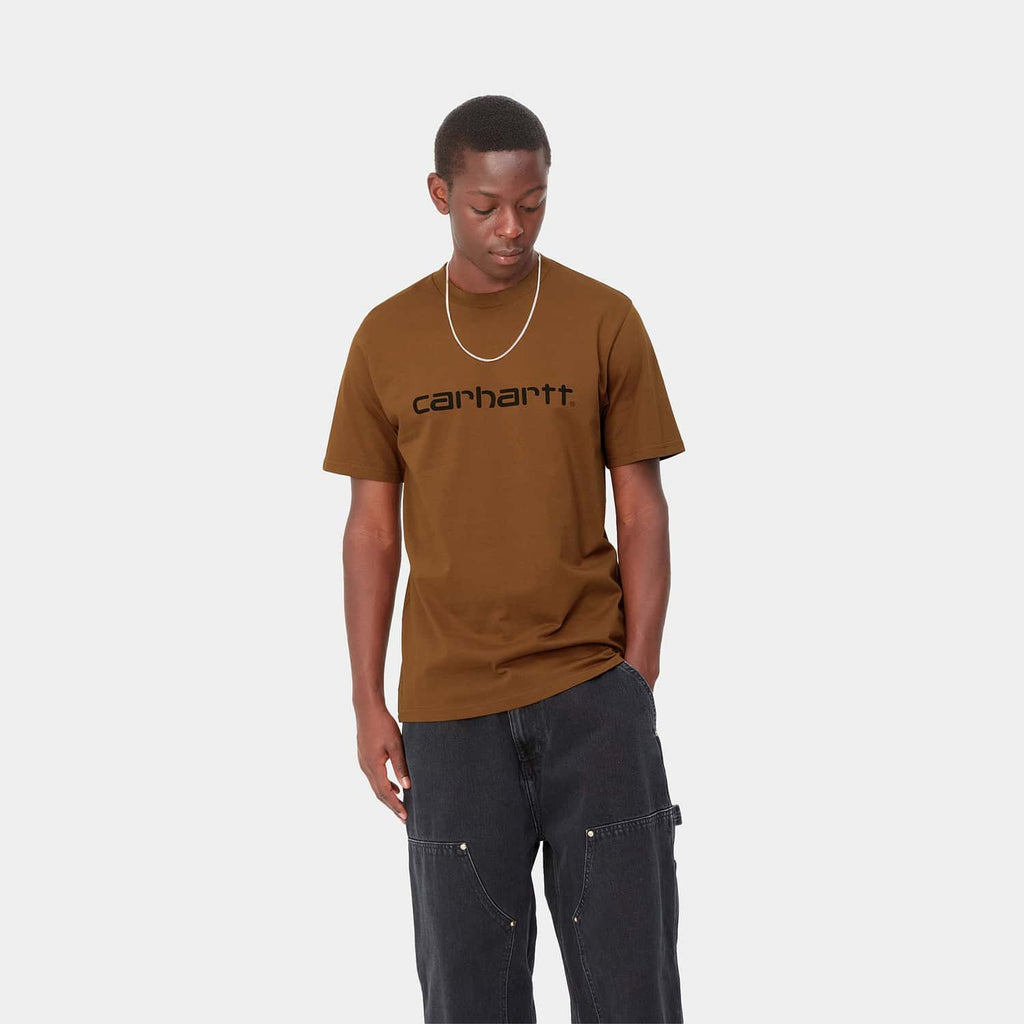 Carhartt WIP S/S Script T-Shirt: Deep H Brown/Black_2