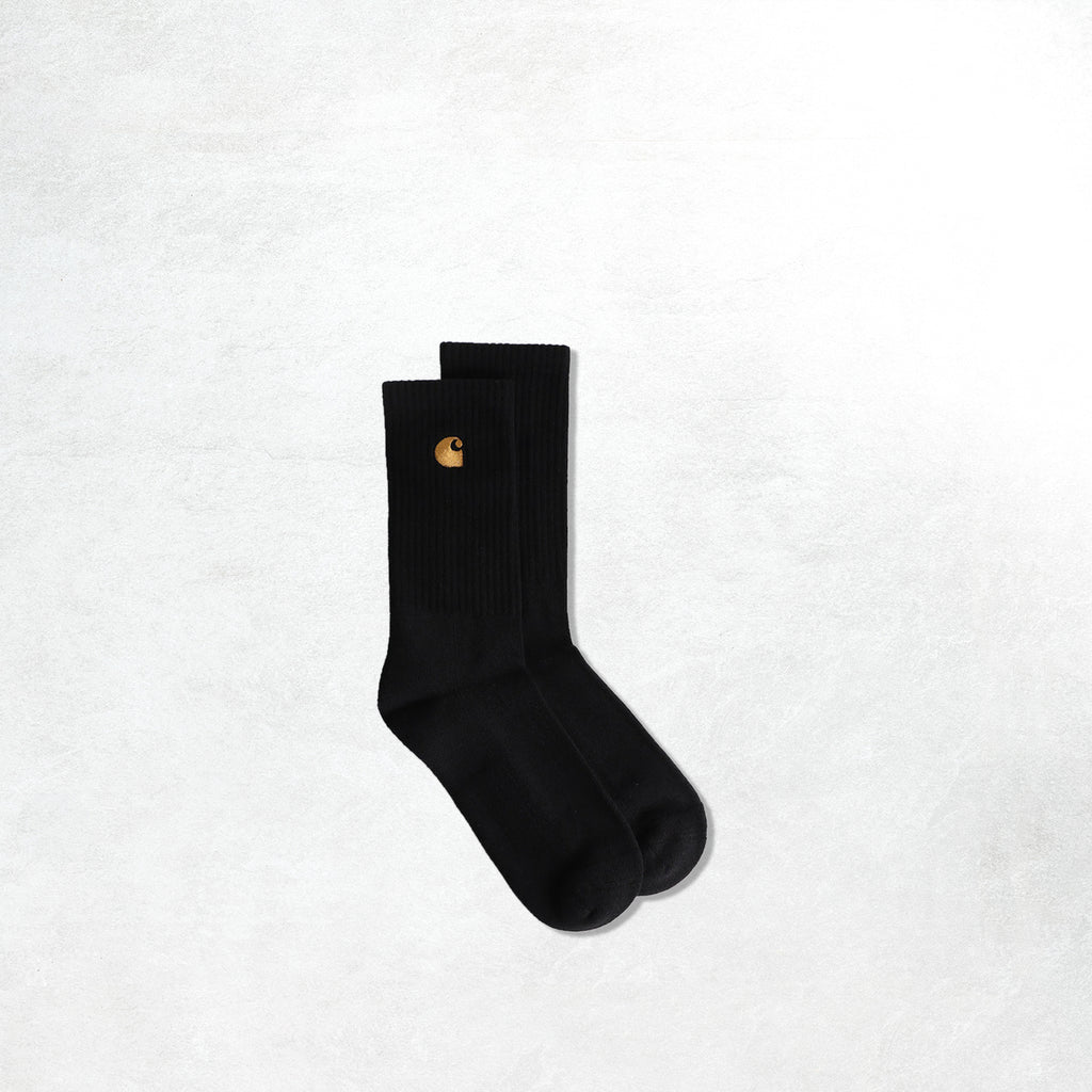 Carhartt WIP Chase Socks: Black/Gold_1