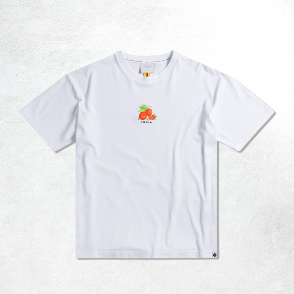 Citrus Oversized Auxiliary T Shirt | Embroidered Organic Cotton | White(Front)
