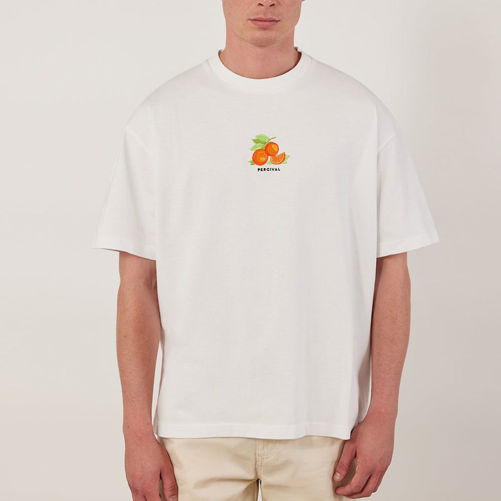 Citrus Oversized Auxiliary T Shirt | Embroidered Organic Cotton | White_1