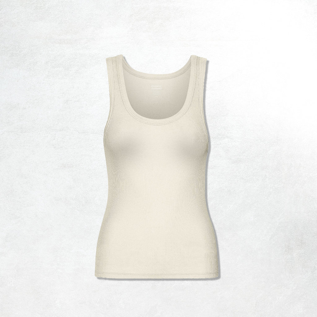 Colorful Standard Organic Rib Tank Top : Ivory White (Front)