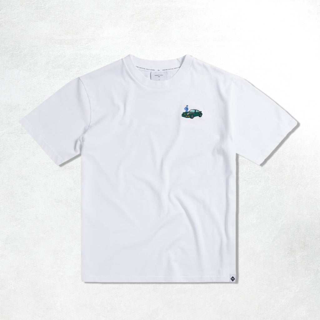 Envy Auxiliary T Shirt | Embroidered Organic Cotton | White (Front)