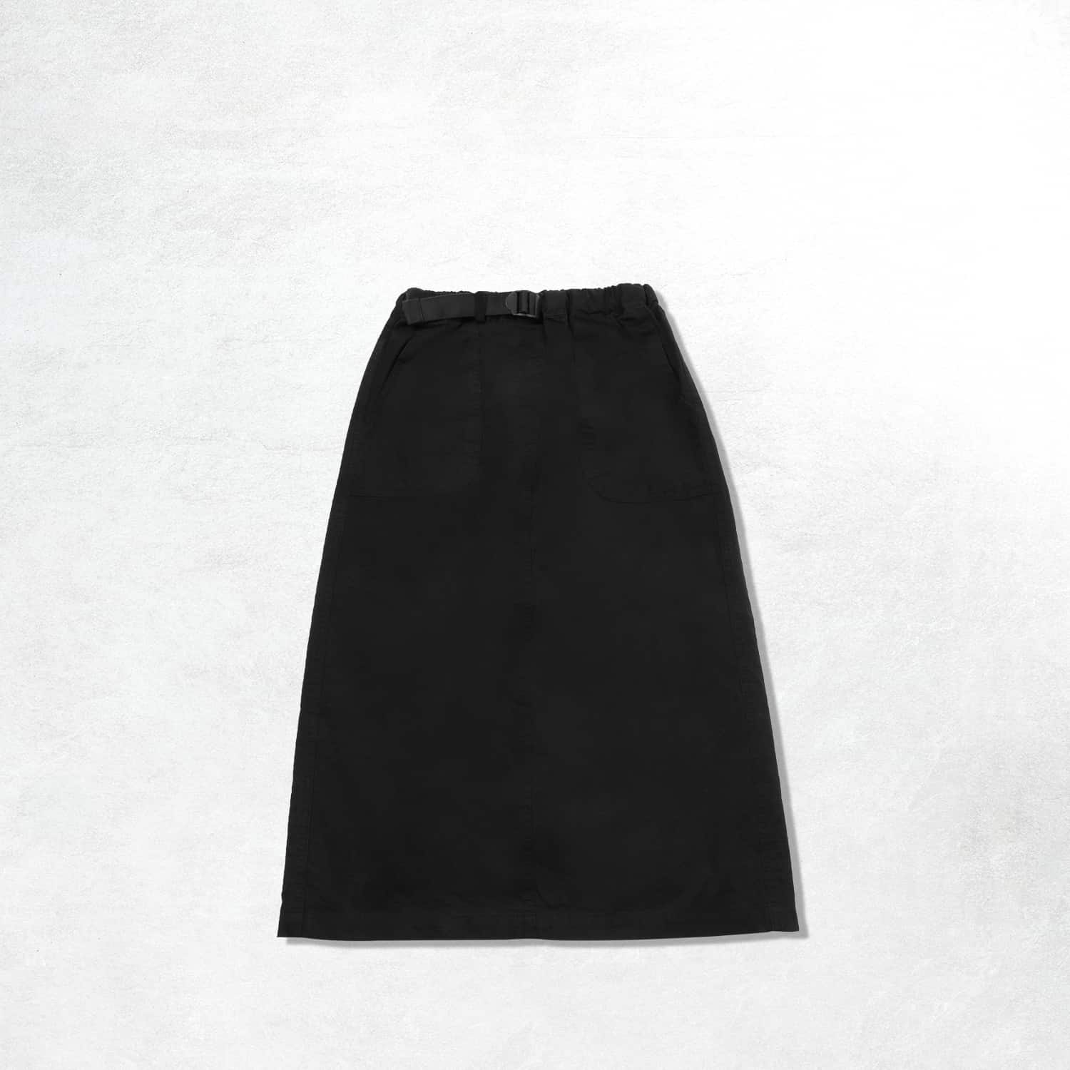 Kappy Cotton Fatigue Skirt: Black