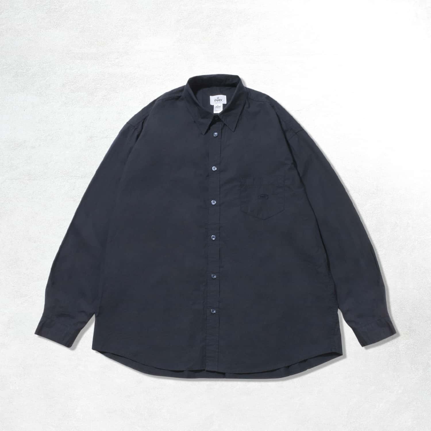 Kappy Relaxed Cotton Shirt: Navy
