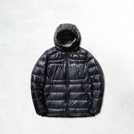 Nanga Minimarhythm Down Zip Hoodie: Black_Light Grey