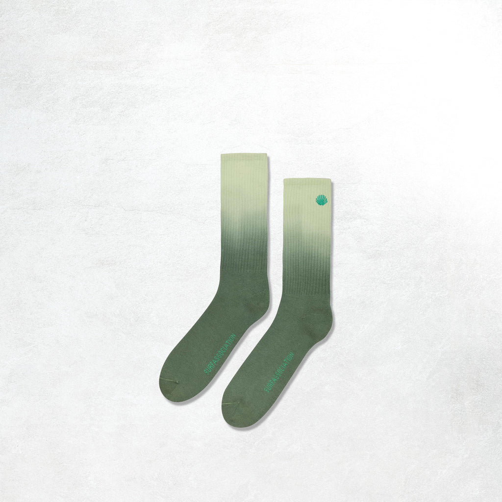 New Amsterdam Gradient Logo Socks Almost: Aqua / Kombu Green Dip Dye