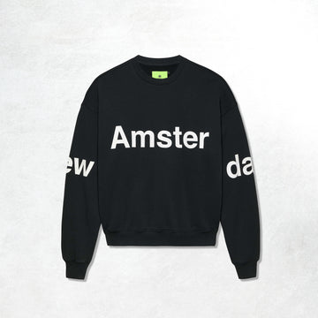 New Amsterdam Logo Line Sweat: Black