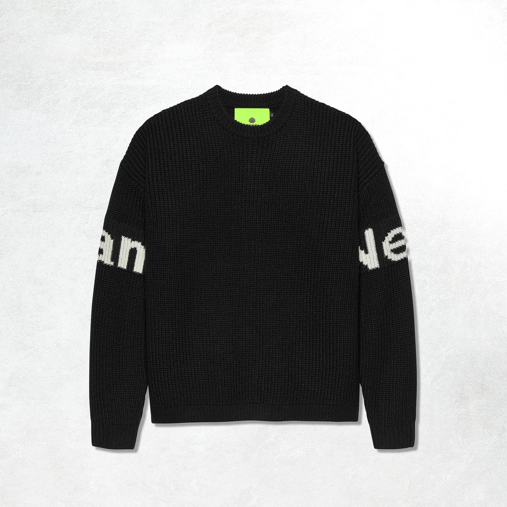 New Amsterdam Name Crew Knit: Black