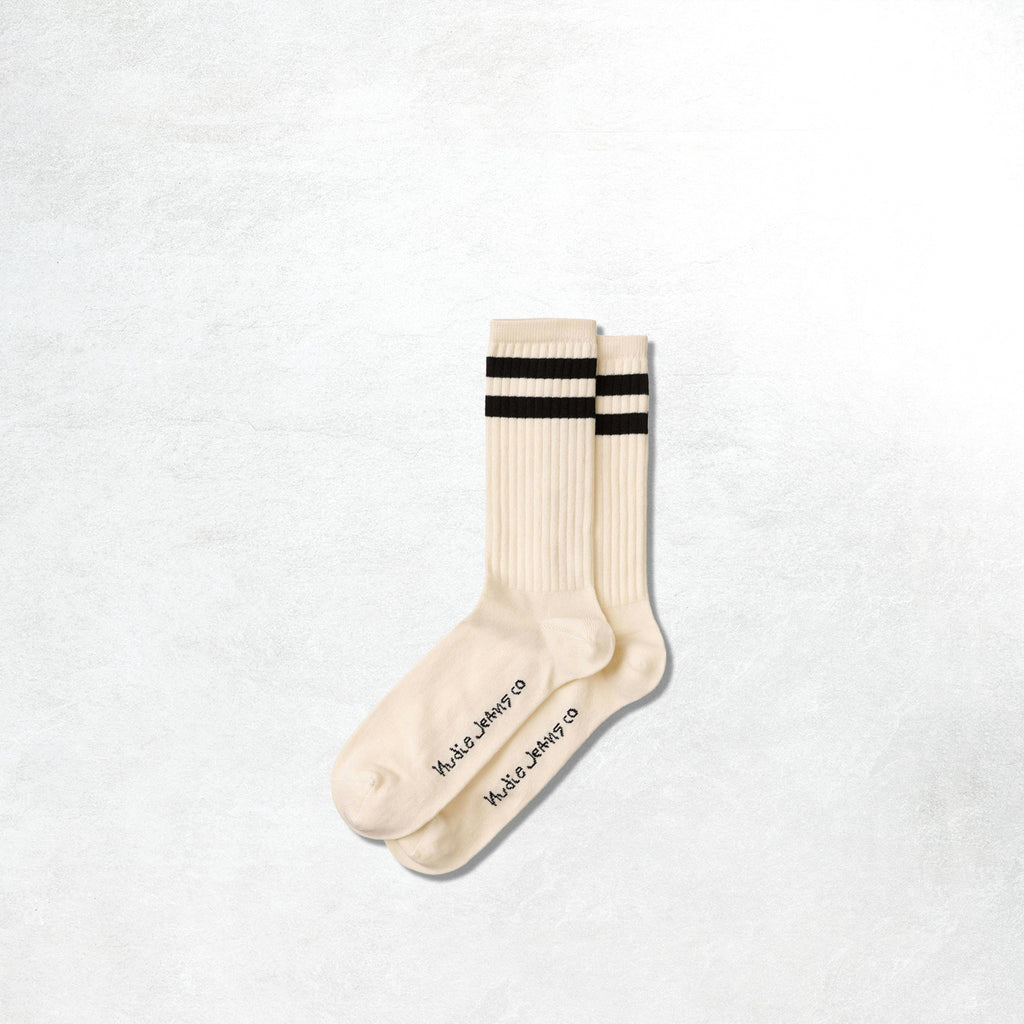 Nudie Jeans Amundsson Sport Socks: Offwhite_1