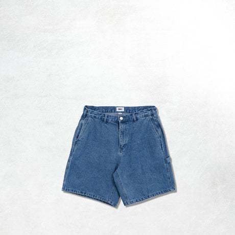 Obey Bigwig Denim Carpenter Shorts: Light Indigo (Front)