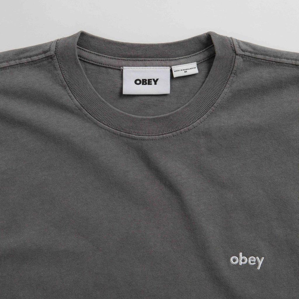 Obey Lowercase Pigment Tee Ss: Pigment Digital Black_1