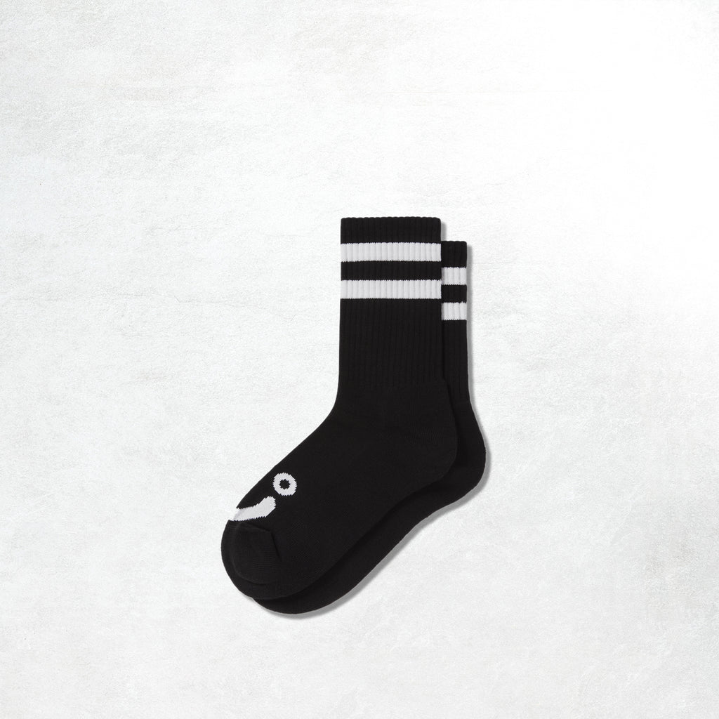 Polar Happy Sad Rib Socks : Black_1