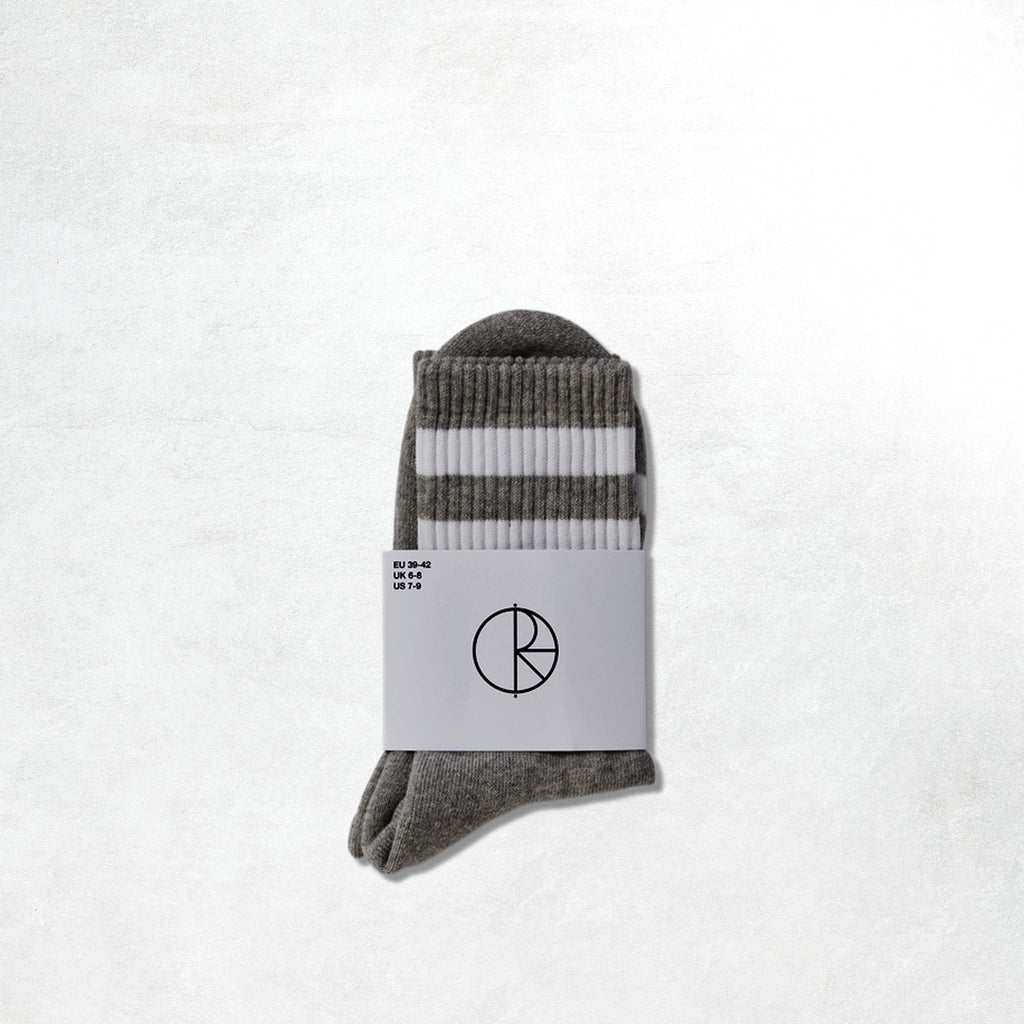 Polar Happy Sad Rib Socks : Heather Grey_3