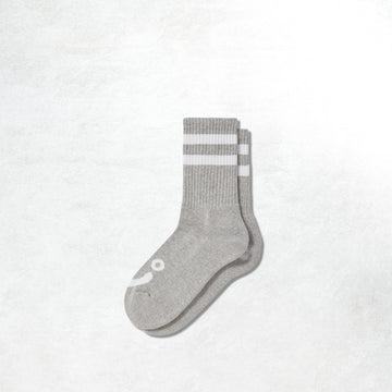Polar Happy Sad Rib Socks : Heather Grey_1