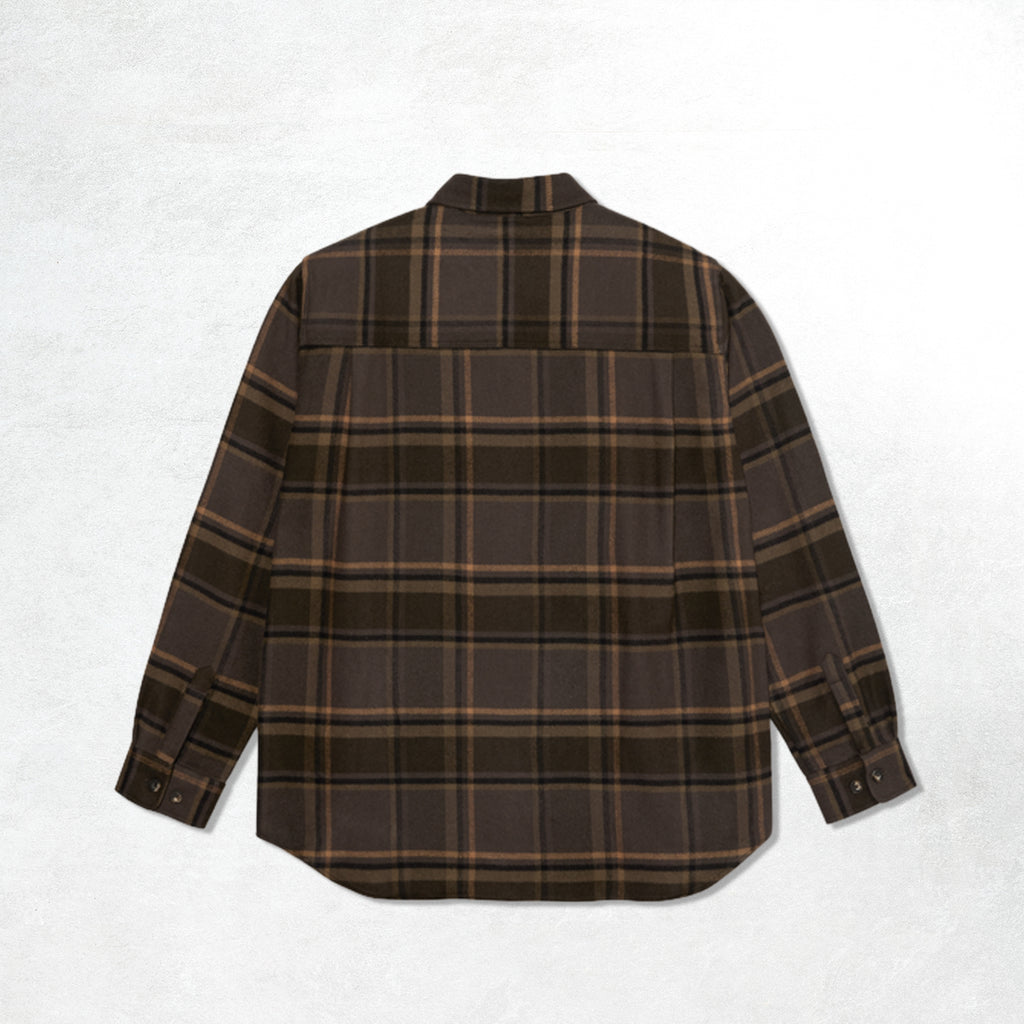 Polar Mike LS Flannel Shirt: Brown./Mauve_1