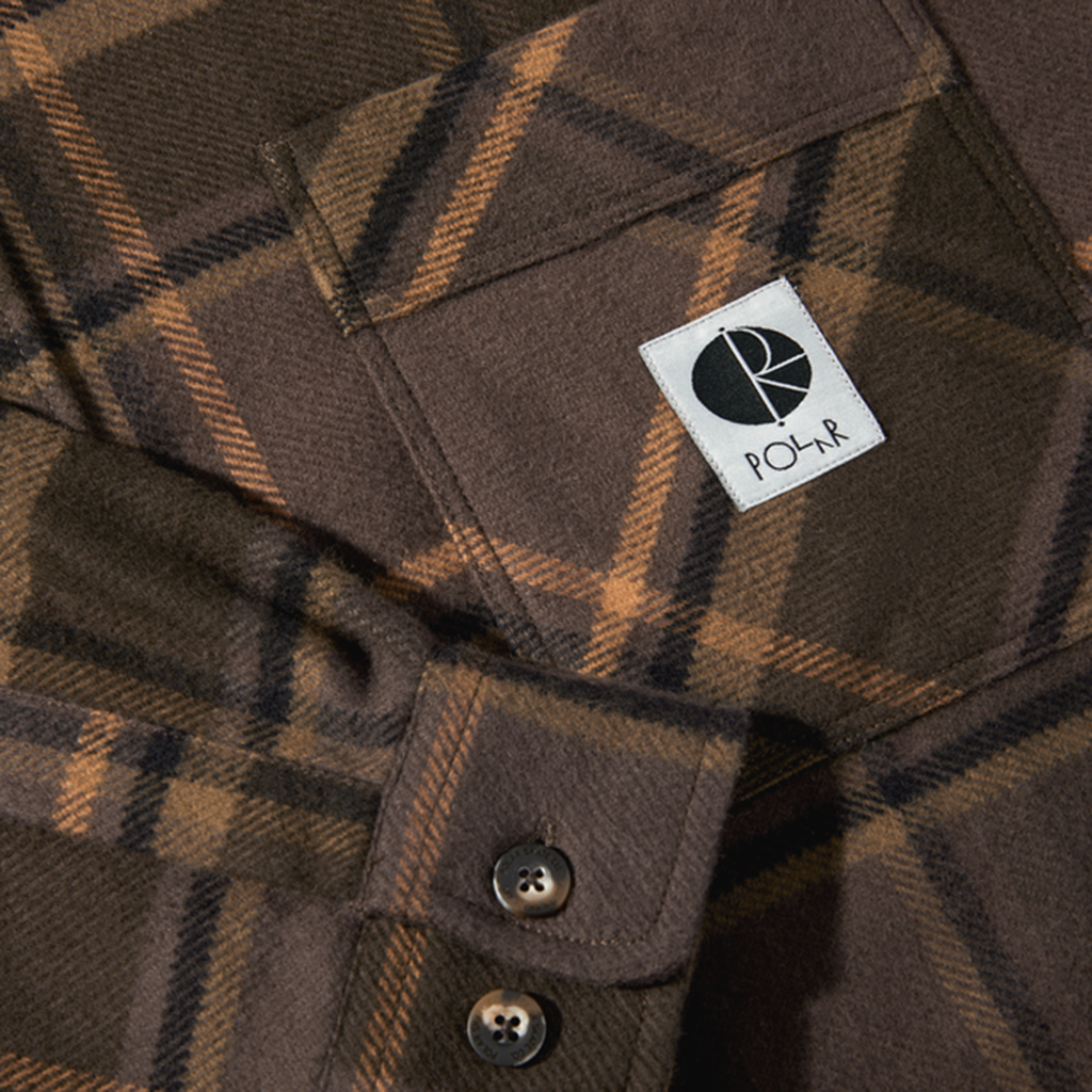 Polar Mike LS Flannel Shirt: Brown./Mauve_2