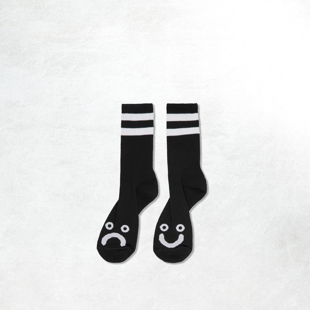 Polar Skate Co Happy Sad Socks - Long: Black_1