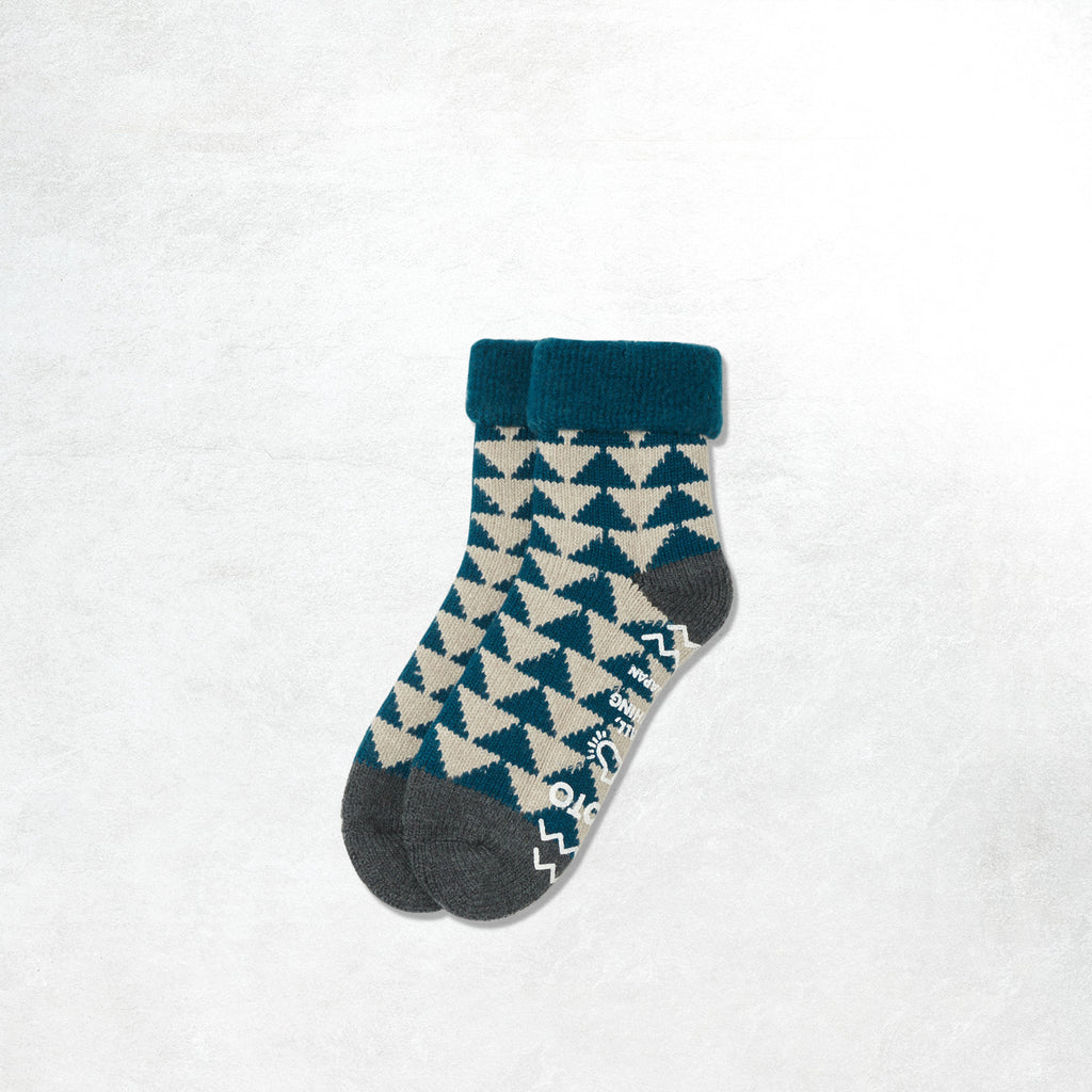 Rototo Comfy Room Socks Sankaku: Blue Green Charcoal