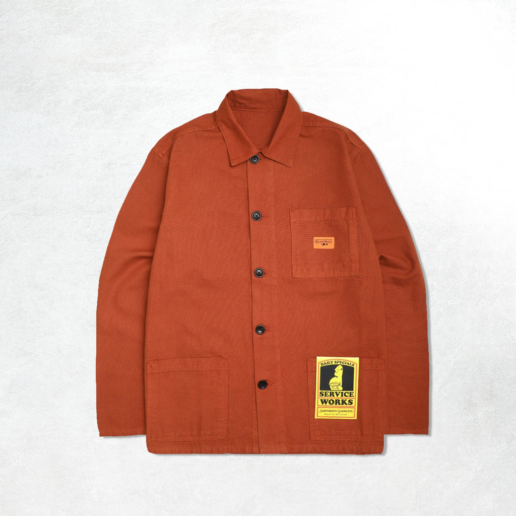 Service Works Canvas Coverall Jacket: Terracotta