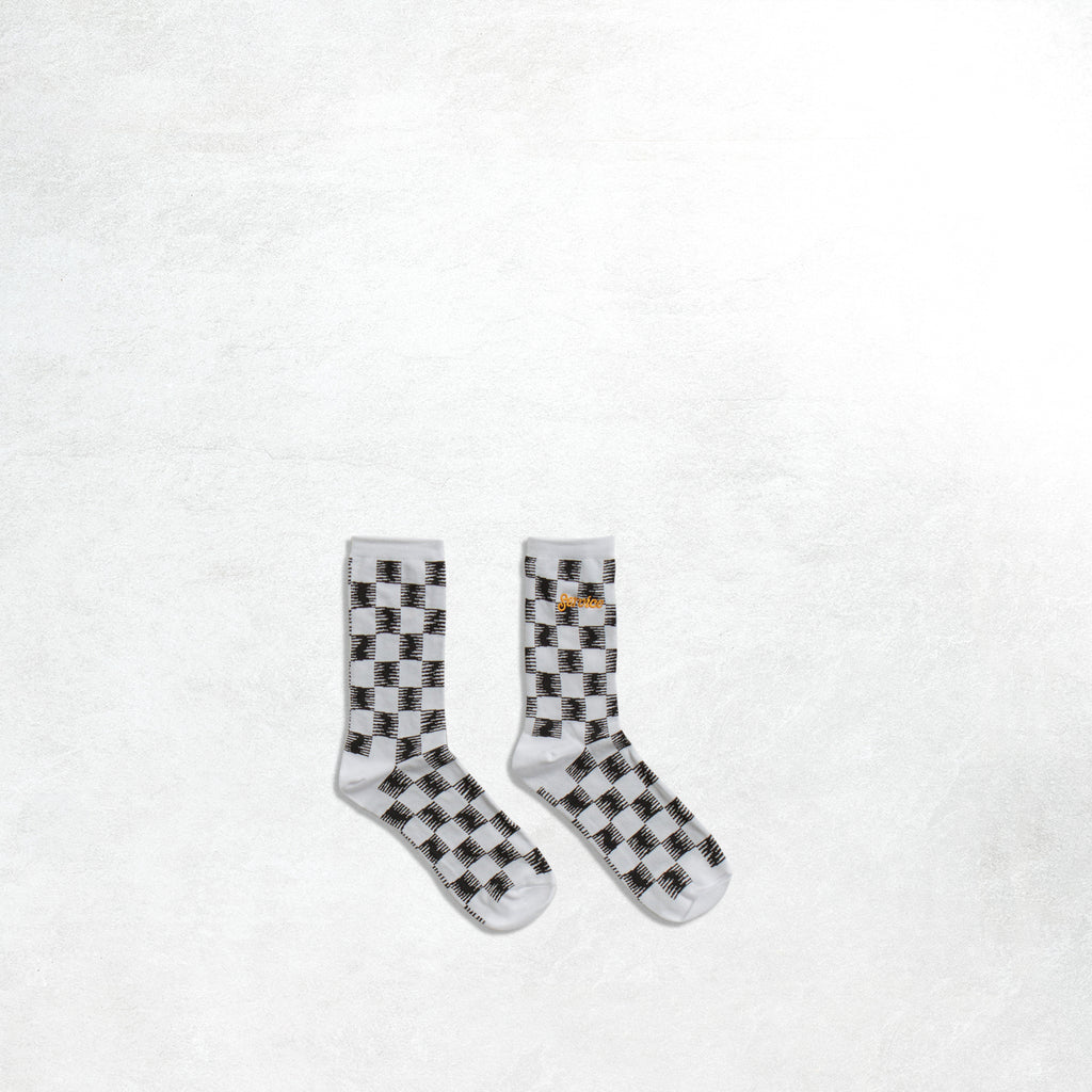Service Works Checker Sock: B/W Checker