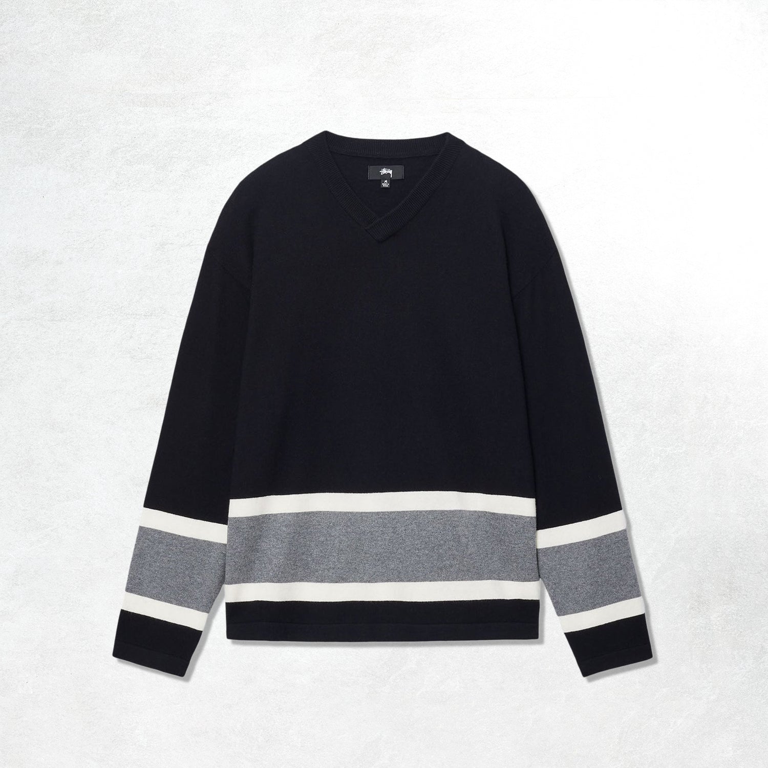 Stussy Hockey Sweater: Black