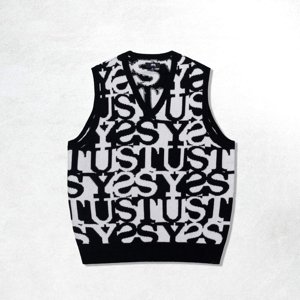 Stussy Stacked Sweater Vest: Ivory