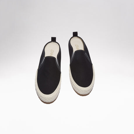 YMC Womens Canvas Mules: Black(Front)