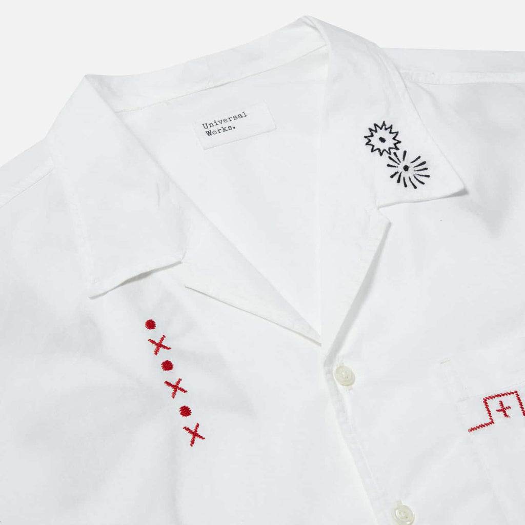 Universal Works Minari Shirt: Ecru Organic Fine Poplin