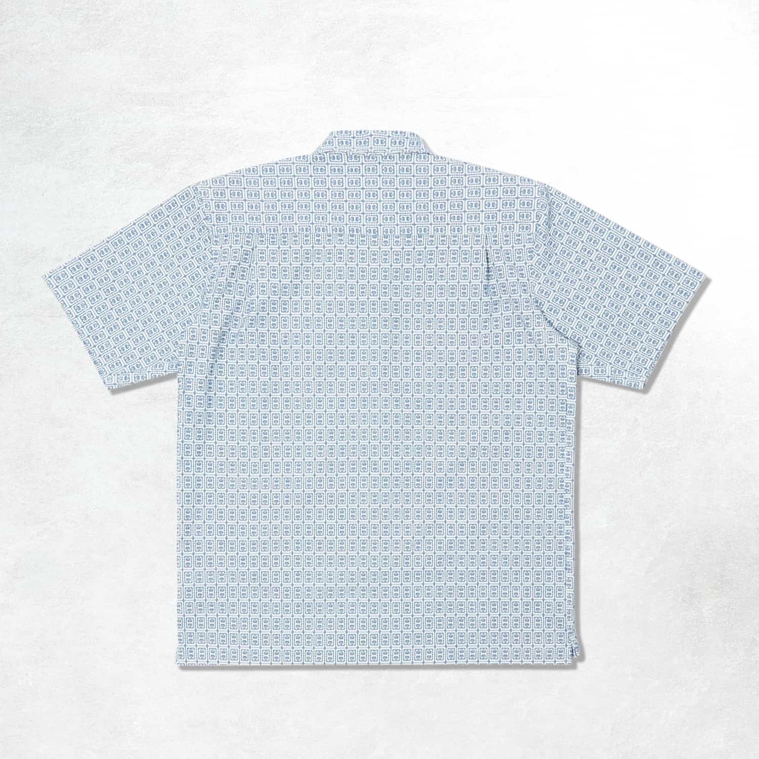 Universal Works Camp Shirt: White / Blue Porto Cotton (Back)