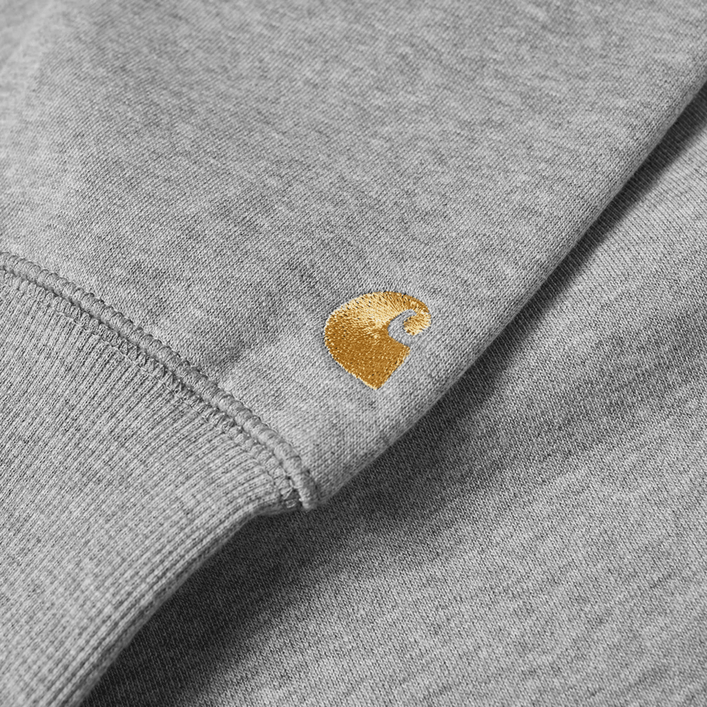 Carhartt WIP Chase Sweat: Grey Heather / Gold_Model_2