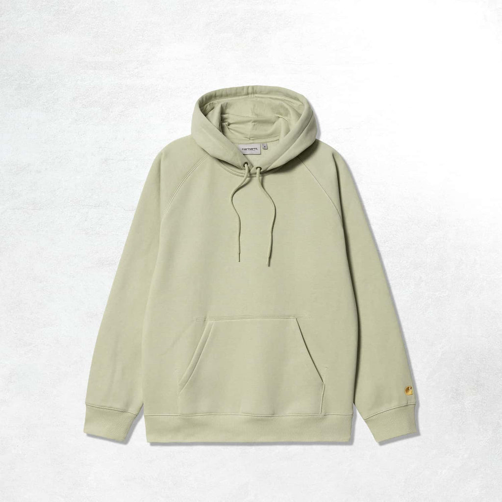 Carhartt WIP Hooded Chase Sweat: Agave / Gold (Front)